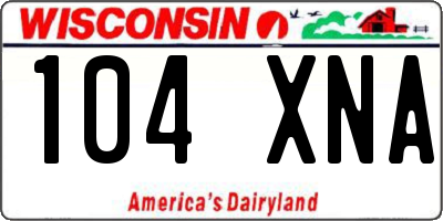 WI license plate 104XNA