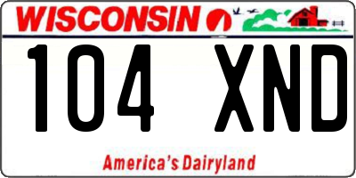 WI license plate 104XND