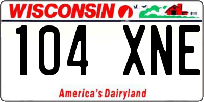 WI license plate 104XNE
