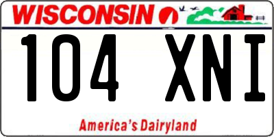 WI license plate 104XNI