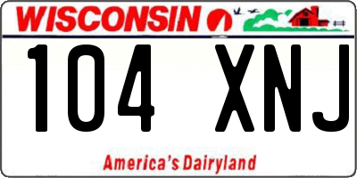 WI license plate 104XNJ