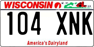 WI license plate 104XNK