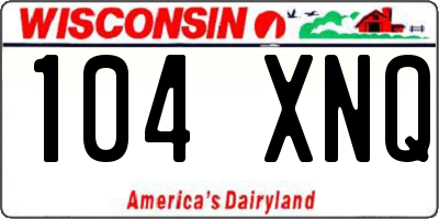 WI license plate 104XNQ