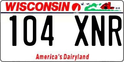 WI license plate 104XNR