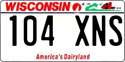 WI license plate 104XNS
