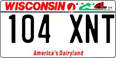 WI license plate 104XNT