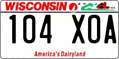 WI license plate 104XOA