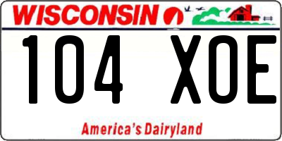 WI license plate 104XOE