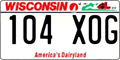 WI license plate 104XOG