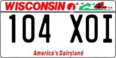 WI license plate 104XOI