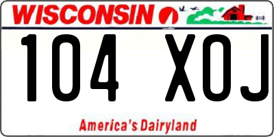 WI license plate 104XOJ