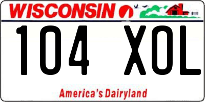 WI license plate 104XOL