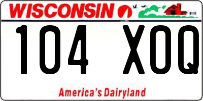WI license plate 104XOQ
