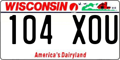 WI license plate 104XOU