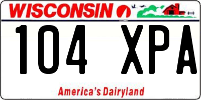 WI license plate 104XPA