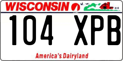 WI license plate 104XPB
