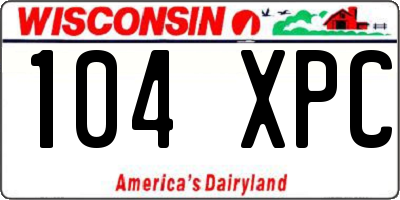 WI license plate 104XPC