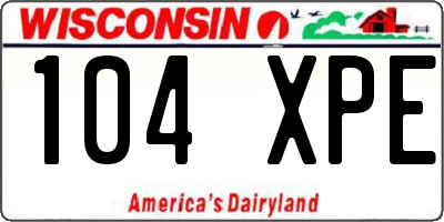 WI license plate 104XPE