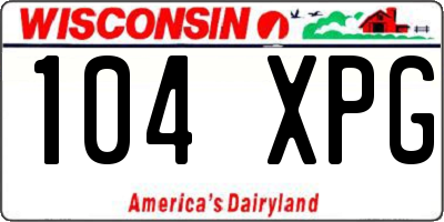 WI license plate 104XPG
