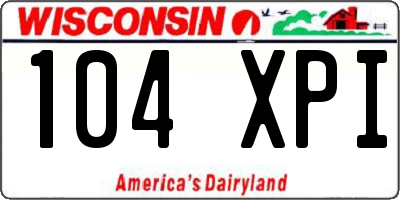 WI license plate 104XPI