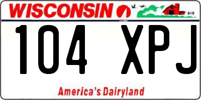WI license plate 104XPJ