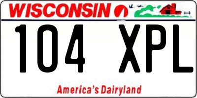 WI license plate 104XPL