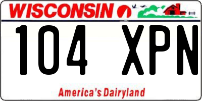 WI license plate 104XPN