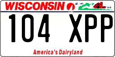 WI license plate 104XPP
