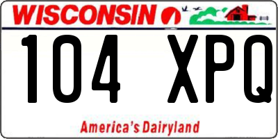 WI license plate 104XPQ