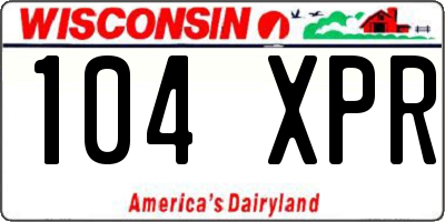 WI license plate 104XPR