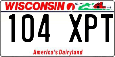 WI license plate 104XPT