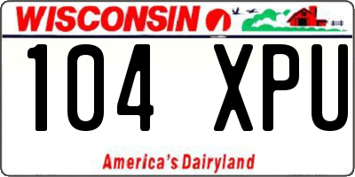 WI license plate 104XPU