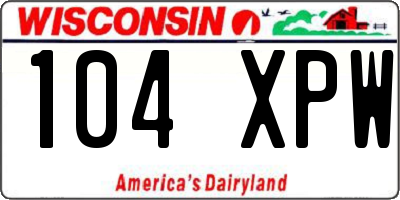 WI license plate 104XPW