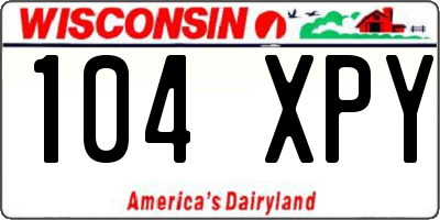 WI license plate 104XPY
