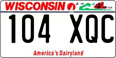WI license plate 104XQC