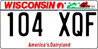 WI license plate 104XQF