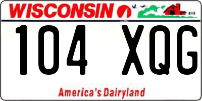 WI license plate 104XQG