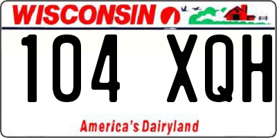 WI license plate 104XQH