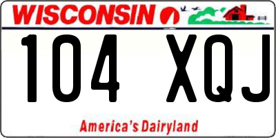 WI license plate 104XQJ