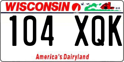WI license plate 104XQK