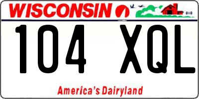 WI license plate 104XQL