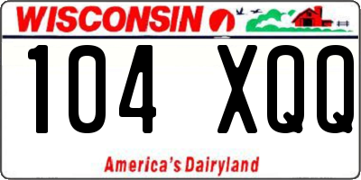 WI license plate 104XQQ