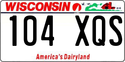 WI license plate 104XQS
