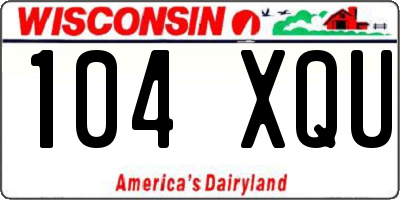 WI license plate 104XQU