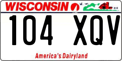 WI license plate 104XQV