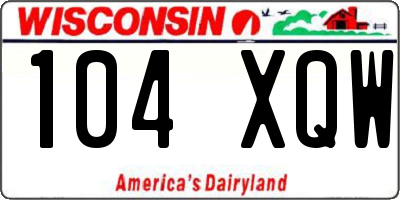 WI license plate 104XQW