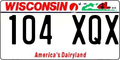 WI license plate 104XQX