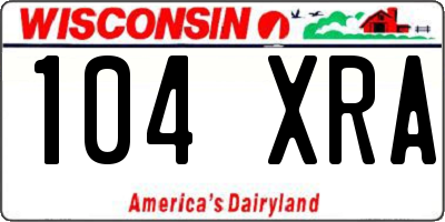 WI license plate 104XRA