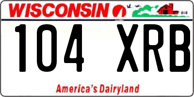 WI license plate 104XRB
