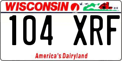 WI license plate 104XRF